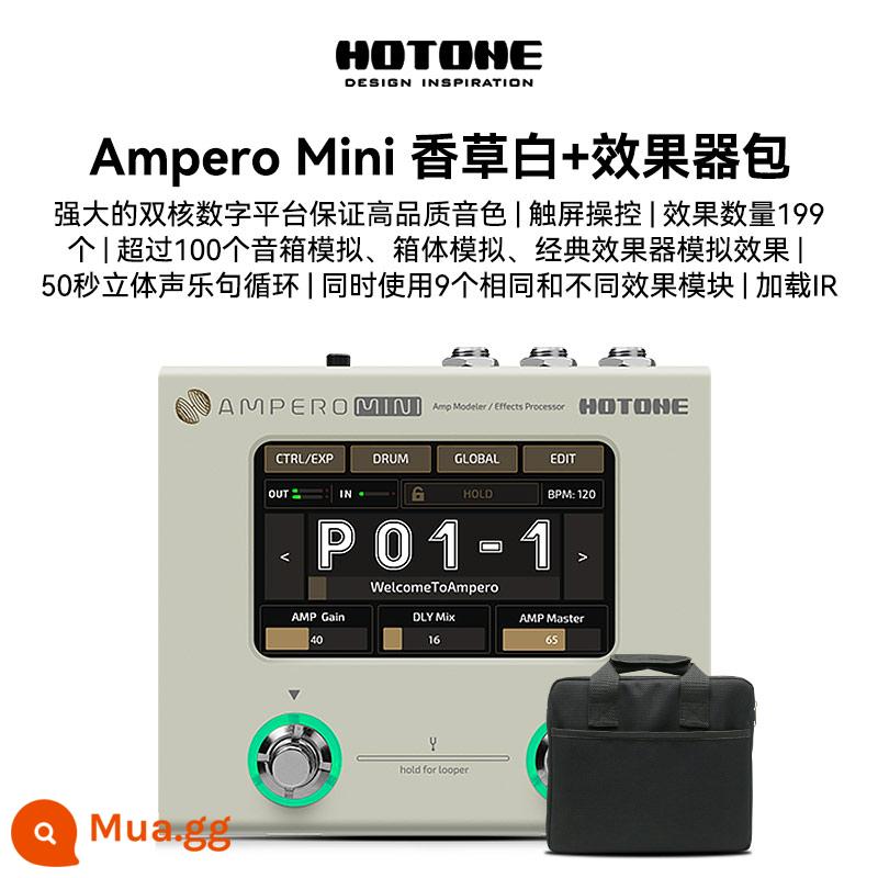 Đàn guitar điện mini Hotone Ampero one Stomp II thiết bị hiệu ứng toàn diện đàn guitar bass thế hệ 2 - [SF] Ampero MINI Vanilla White + Gói hiệu ứng