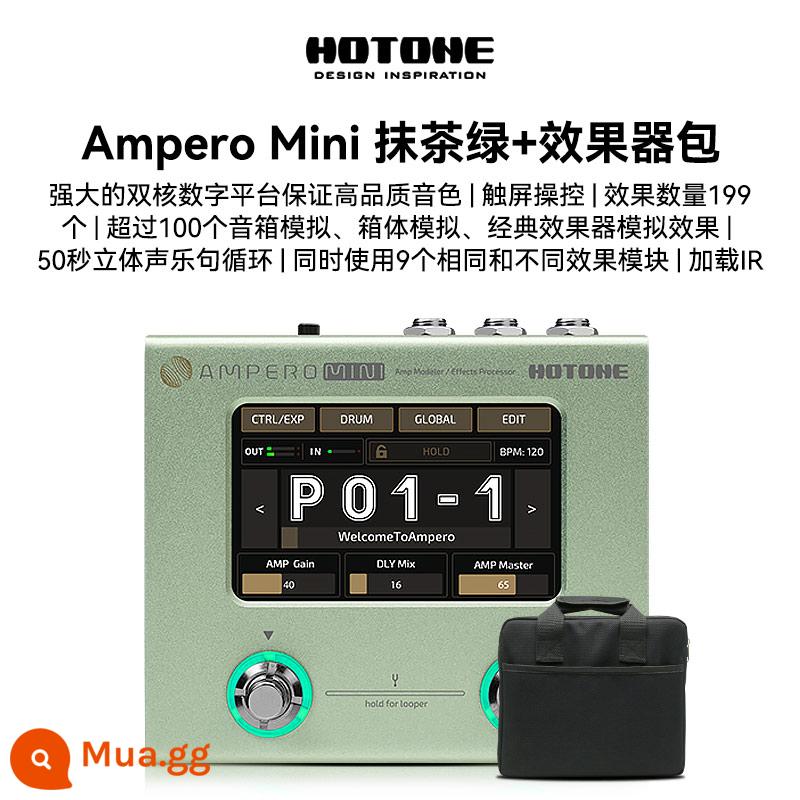 Đàn guitar điện mini Hotone Ampero one Stomp II thiết bị hiệu ứng toàn diện đàn guitar bass thế hệ 2 - [SF] Ampero MINI Xanh Matcha + Gói Hiệu Ứng