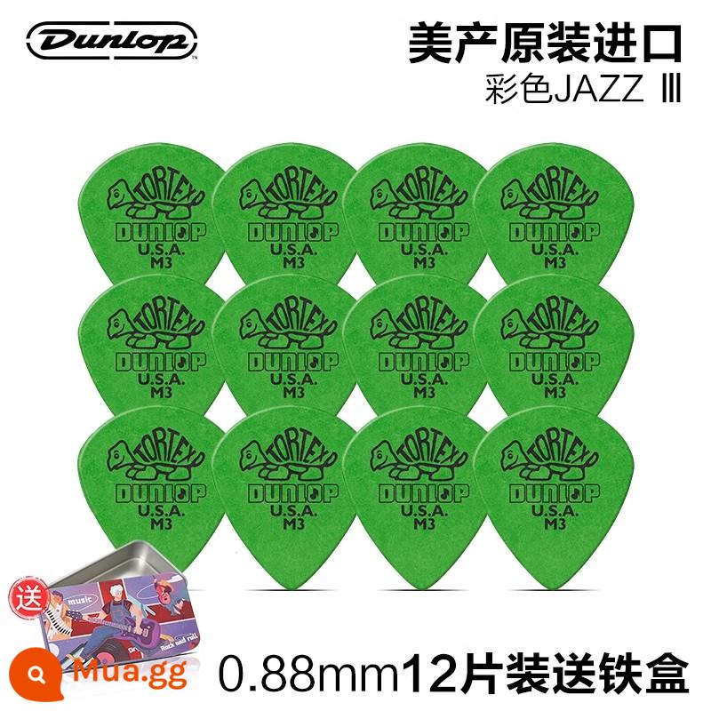 12 miếng gảy đàn Dunlop đàn guitar điện Dunlop chơi nhanh chống trượt đàn guitar dân gian gảy đàn jazz chú rùa nhỏ - 12 miếng|Rùa màu|0,88mm