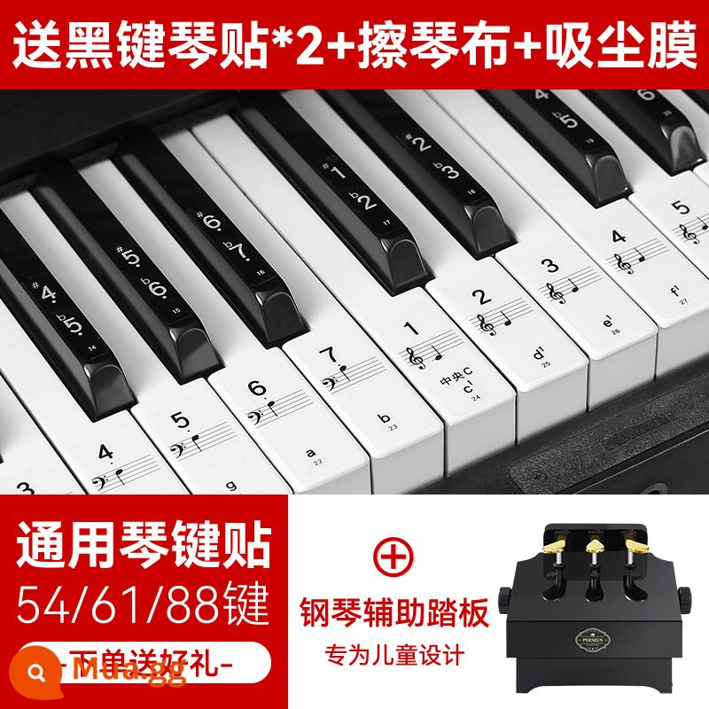 Nano Đàn Piano Miếng Dán Bàn Phím 88/61/54 Phím Bàn Phím Điện Tử Đa Năng Bàn Phím Điện Tử Mới Bắt Đầu Trẻ Em Ký Hiệu Âm Nhạc Note Miếng Dán - Miếng dán phím đàn piano không keo nano + quà tặng + bàn đạp phụ đàn piano