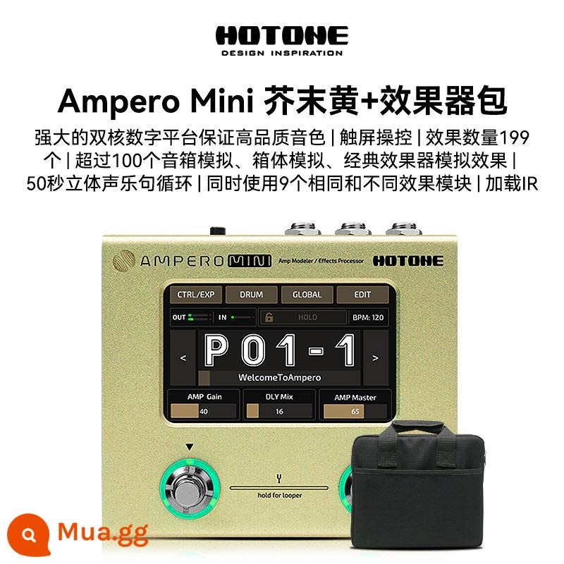 Đàn guitar điện mini Hotone Ampero one Stomp II thiết bị hiệu ứng toàn diện đàn guitar bass thế hệ 2 - [SF] Ampero MINI Màu vàng mù tạt + Gói hiệu ứng