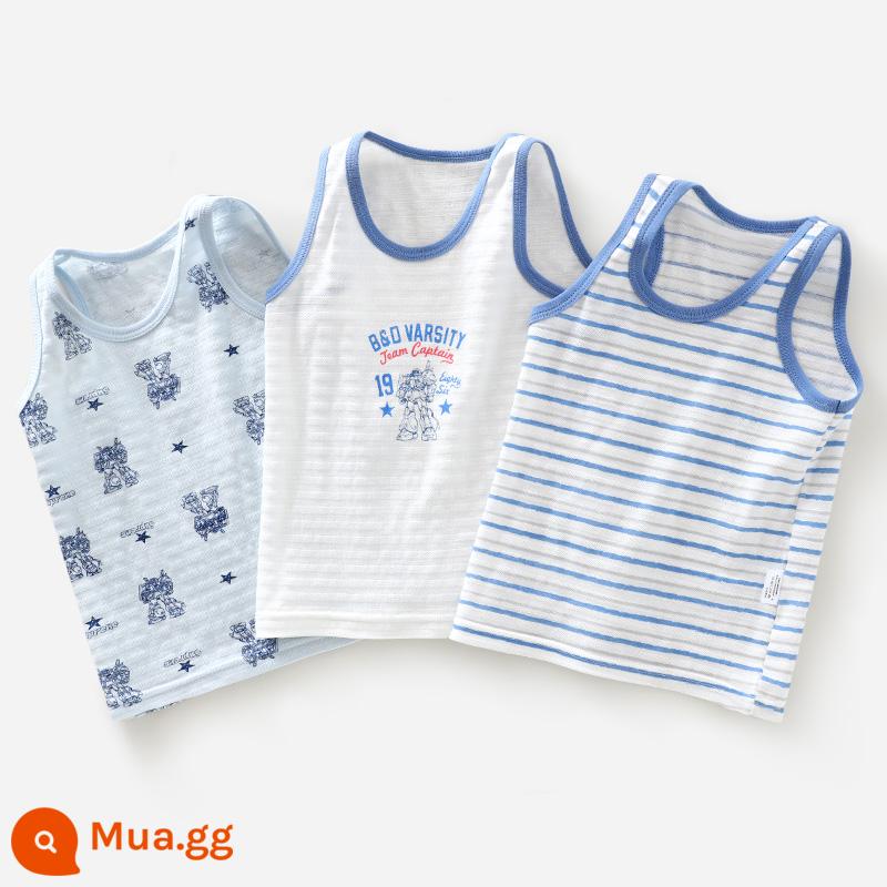 Áo Vest Trẻ Em Bé Trai Cotton Mặc Bên Trong Bé Trai Bé Trai Bé Trai Mùa Hè Vượt Rào Quần Lót Trẻ Em Áo Vest Nhỏ - Máy thở bông Captain