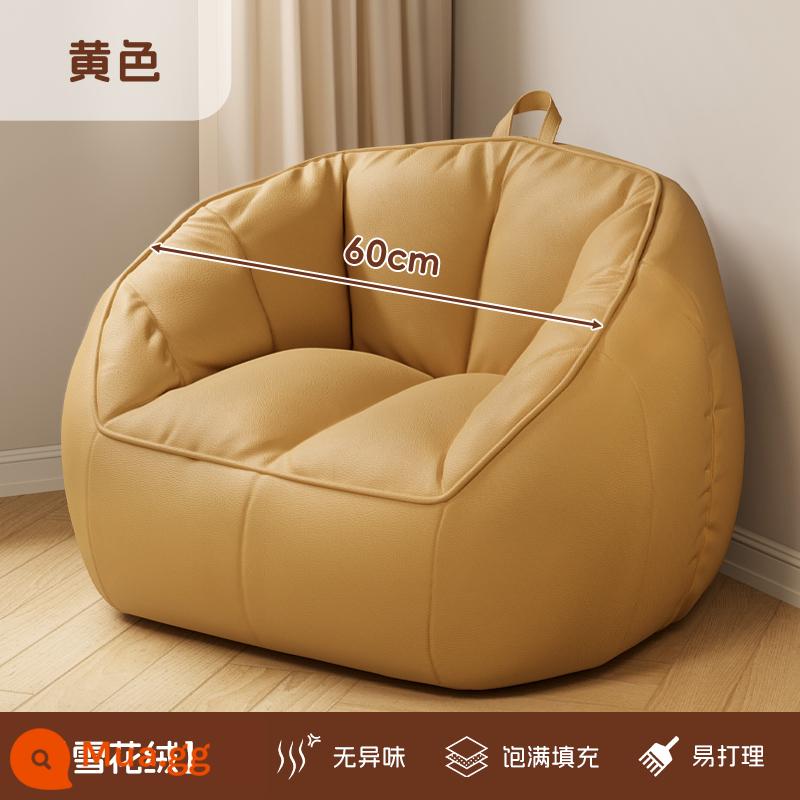 Ghế Sofa Lười Có Thể Nằm Ngủ Đơn Túi Đậu Căn Hộ Nhỏ Trẻ Em Sofa Nhỏ Phòng Ngủ Tatami Ghế Phòng Khách Phòng Khách - Màu vàng ngô [bông tuyết] cỡ nhỏ (đường kính 60cm)