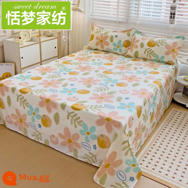 100% cotton ga trải giường đơn mảnh cotton nguyên chất ký túc xá sinh viên nam giường đôi dày 1,5 m chăn - Youmei