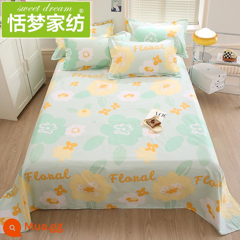 100% cotton ga trải giường đơn mảnh cotton nguyên chất ký túc xá sinh viên nam giường đôi dày 1,5 m chăn - bọt hoa