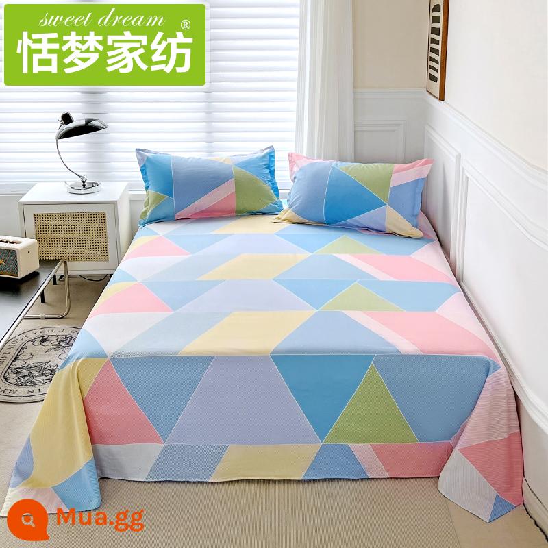 100% cotton ga trải giường đơn mảnh cotton nguyên chất ký túc xá sinh viên nam giường đôi dày 1,5 m chăn - Đầy màu sắc