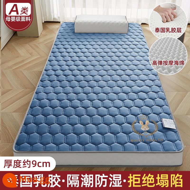 Nệm cao su đệm nhà sàn ngủ ký túc xá đơn tatami chiếu cho thuê đặc biệt gấp chăn - Màu xanh thỏ tốt lành - dày khoảng 9cm [mủ cao su đàn hồi dày]