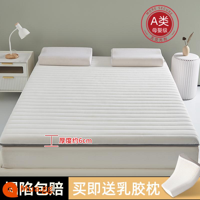 Nệm cao su đệm nhà dày ký túc xá sinh viên đơn nệm chiếu tatami nệm cho thuê thảm xốp đặc biệt - Thẳng trắng - dày khoảng 6cm [mủ cao su dày đàn hồi]