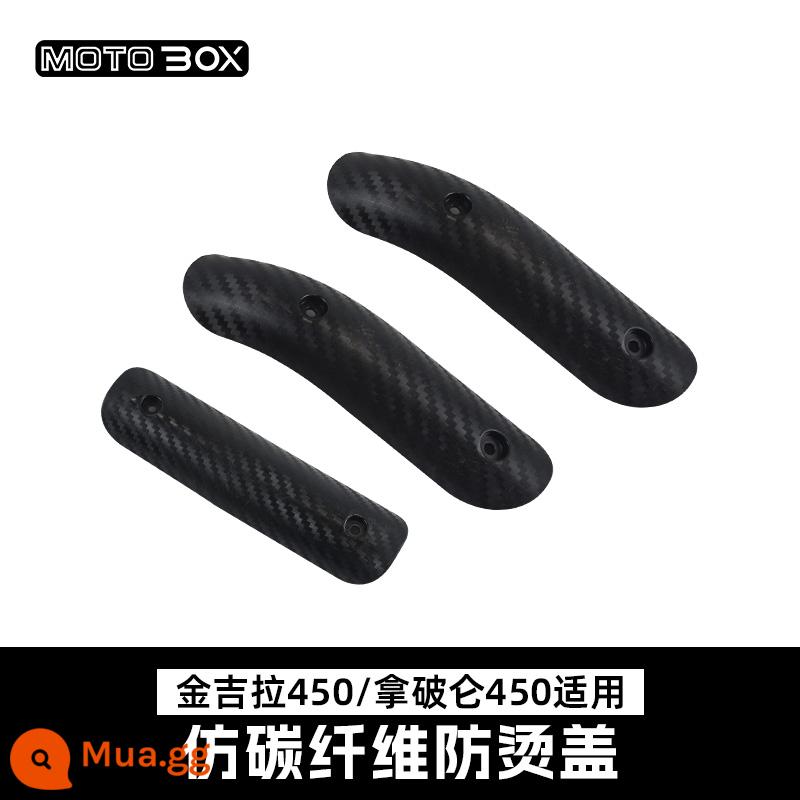 Wuji CU525 Benda Jinjila Napoleon 450 sửa đổi ống xả chống bỏng bao đen cách nhiệt bao phụ kiện - Sợi carbon giả 2 cong 1 thẳng (bộ Chinchilla/Napoleon 450 trọn bộ)