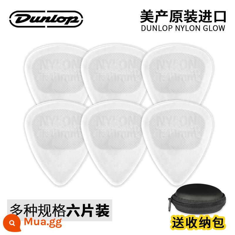 Gậy đàn 6 múi Dunlop Đàn guitar Dunlop pick đàn guitar dân gian nylon dạ quang siêu mềm chống trơn trượt - [Gói sáu chiếc] Dạ quang 446R, mỗi chiếc có sáu độ dày