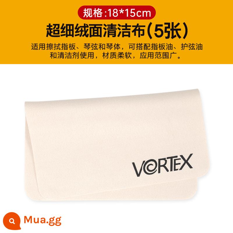 Prefox đàn guitar chăm sóc và bảo trì bộ dây bảo vệ dầu tẩy rỉ sét bút vệ sinh tẩy rỉ chanh guitar dầu phụ kiện - Khăn lau nhung hai mặt siêu mềm [5 miếng]