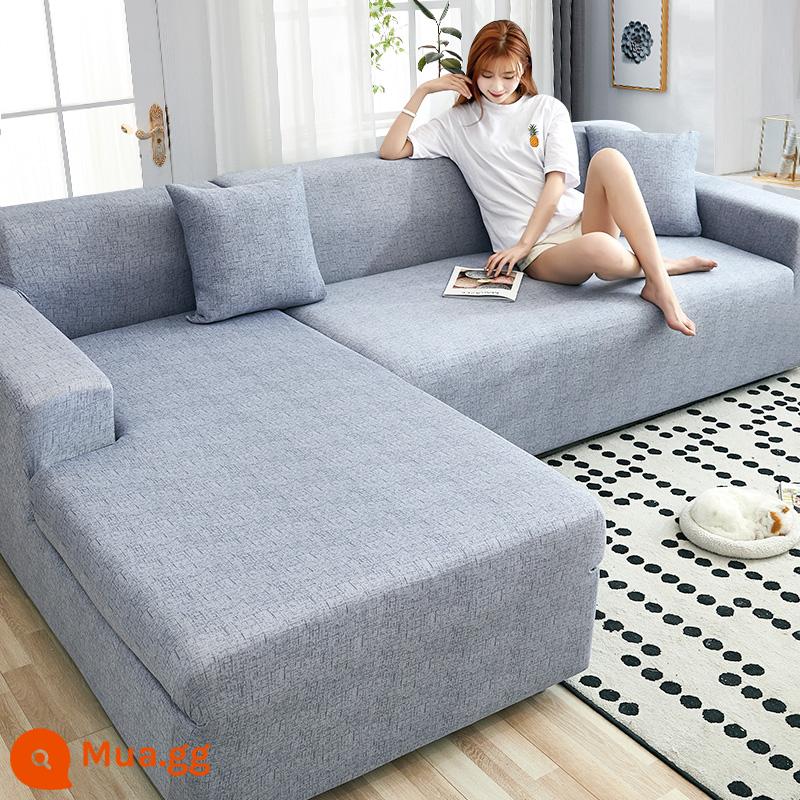 Nanjiren Lụa Sữa Thun Ghế Sofa Tất Cả Bao Gồm Đa Năng Chống Mèo Xước Chống Trơn Trượt Ghế Sofa Đa Năng Bọc Vải - Màu xám nhạt đơn giản