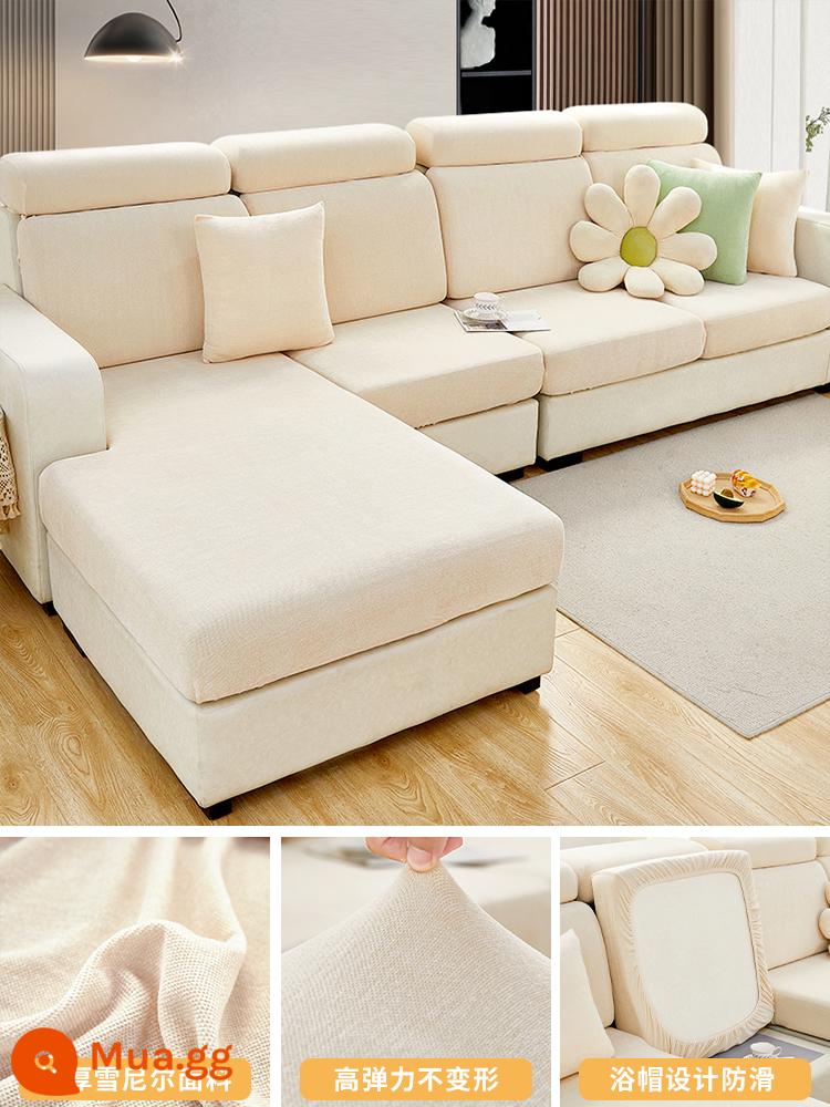 Voan 2022 Mới Ghế Sofa Tất Cả Đa Năng Mùa Đông Thun Đơn Giản Đa Năng Ghế Sofa Đệm Vải - Yumeng-trắng nhạt