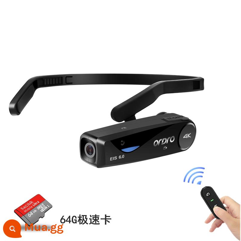 Camera thể thao gắn trên đầu Ordro/Ouda EP6plus Camera chống rung 4K đầu ghi video ngoài trời - [64G] Phiên bản nâng cấp EP6 4K + điều khiển từ xa [có thể quay ở cả màn hình ngang và dọc]