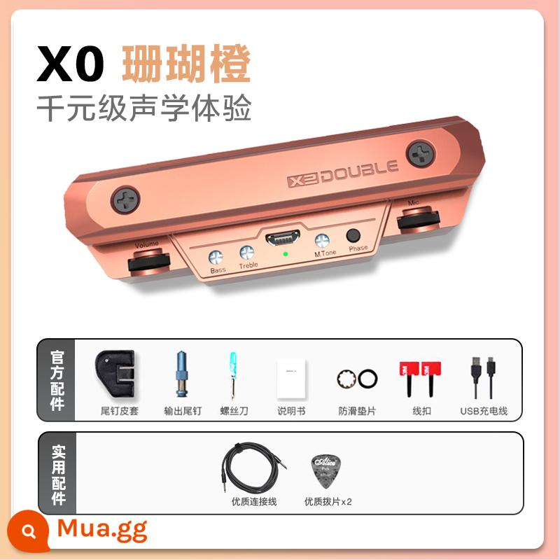 ĐÔI Đàn Guitar Bán X0 Chơi Tàu Debo Miễn Phí Khoan Gỗ Dân Gian Điện Hộp Nhạc Cụ Ghi Âm Bluetooth Không Dây X2 - X0 Cam San Hô [Dual Pickup] Cấu Hình Tiêu Chuẩn + Cáp + Pick