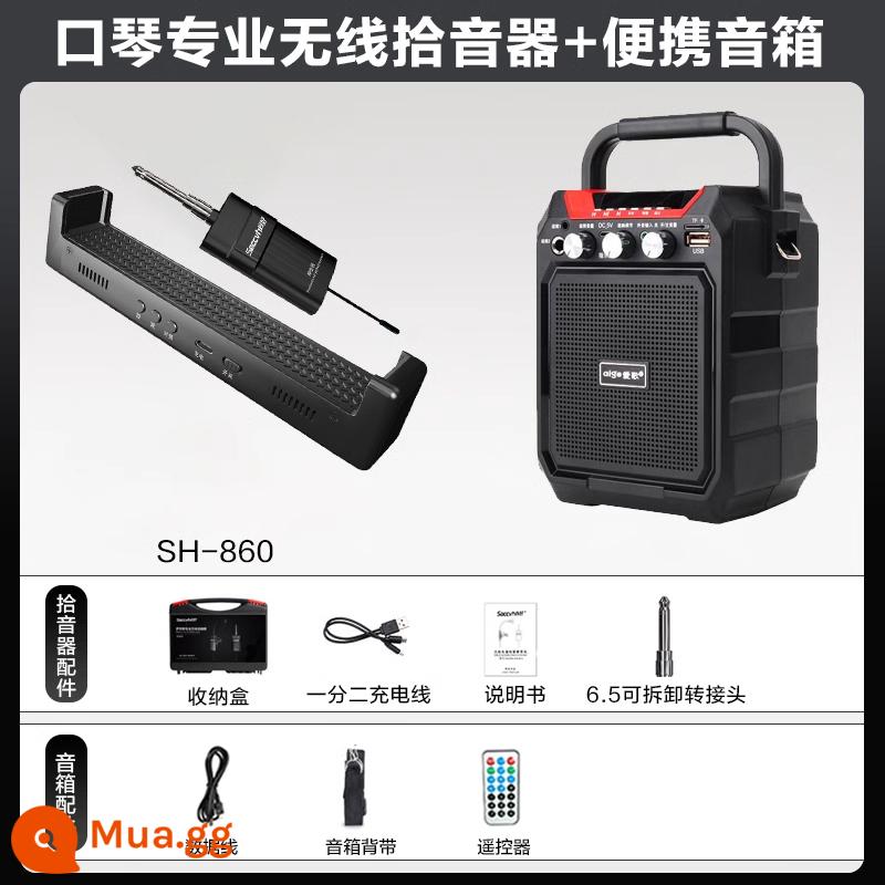 Micrô không dây Shanghao Douqin Professional sử dụng chơi micro Ghi âm điện tử nghe nhìn SH860 SH860 SH860 - Micro + loa không dây harmonica SH-860