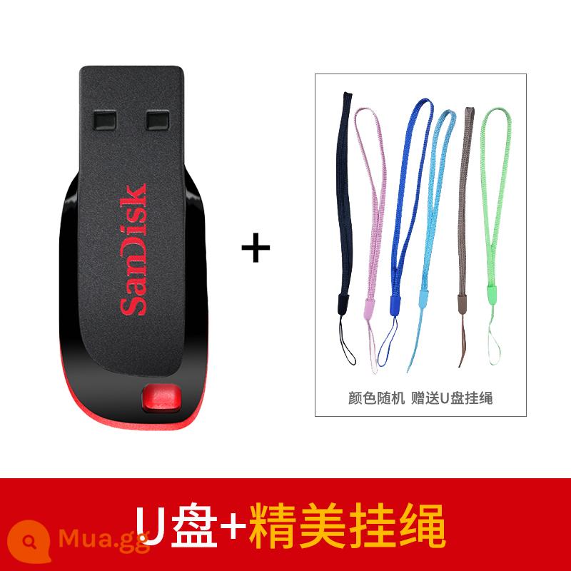 Ổ Đĩa Flash SanDisk 16G Tốc Độ Cao Ô Tô Mini Siêu Mỏng Xe Ô Tô Đèn LED Cổng USB Máy Tính Cài Đặt hệ Thống Ổ Đĩa Flash 16G CZ50 - Đĩa U 64G đi kèm dây buộc