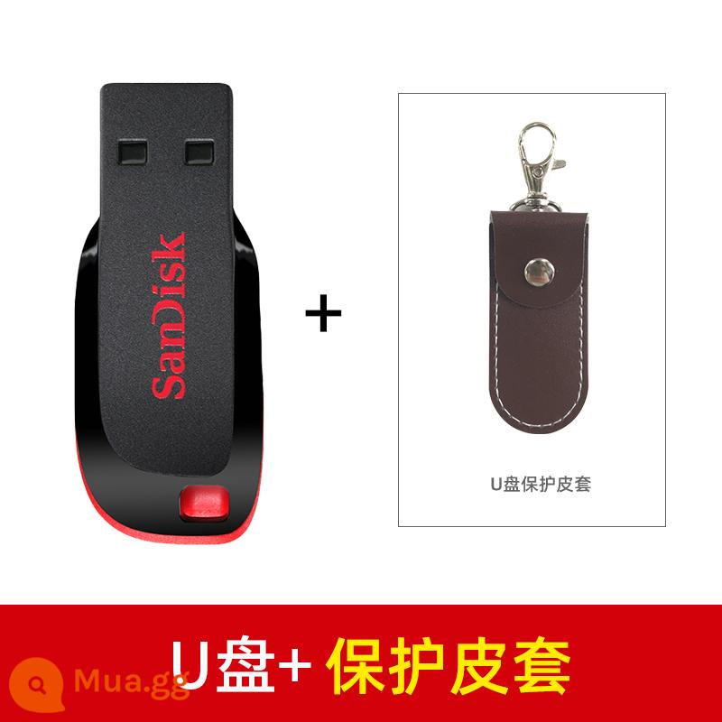 Ổ đĩa flash SanDisk 32g USB mini tốc độ cao 32g ổ đĩa flash mã hóa ô tô siêu mỏng 32g cool blade đĩa nhớ flash cz50 - Ổ flash USB 32G đi kèm hộp bảo vệ