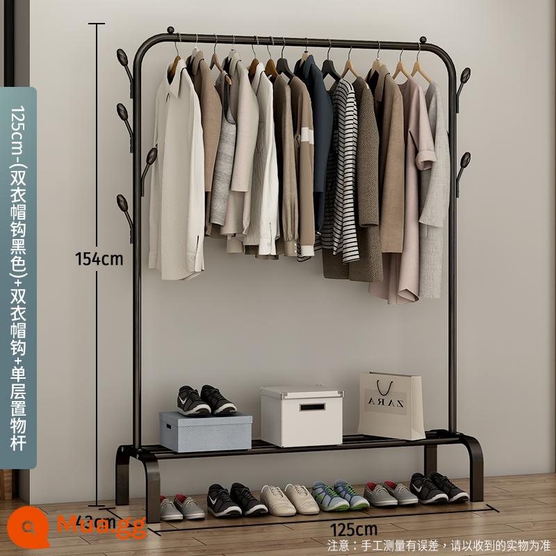 Đơn giản HAT RACK ĐẦU TƯƠI ĐỘ - Giá treo áo móc đôi rộng 125 màu đen