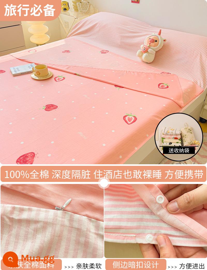 Cotton bẩn túi ngủ khách sạn xách tay du lịch tàu ngủ hiện vật ga trải giường cotton vỏ chăn chuyến đi công tác khách sạn - Berry (túi ngủ) - túi đựng đồ miễn phí cùng kiểu dáng