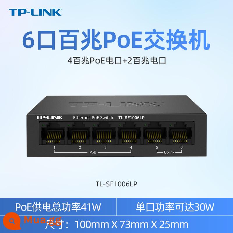 Bộ chuyển mạch gigabit TP-LINK cấp nguồn POE 4 cổng 5 cổng 8 cổng 16 cổng 24 cổng đường dây mở rộng mạng tuyến đường mạng shunt tplink giám sát sợi quang Ethernet 100M chuyên dụng năm cổng - [6 cổng 100M] Switch POE giám sát vỏ sắt SF1006LP