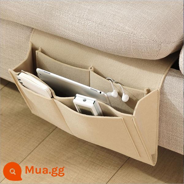 Túi treo đầu giường nỉ cho ghế sofa phòng ngủ gia đình điện thoại di động sáng tạo có giá để đồ lặt vặt đựng thẻ túi treo cho ký túc xá sinh viên - Màu be 1 gói