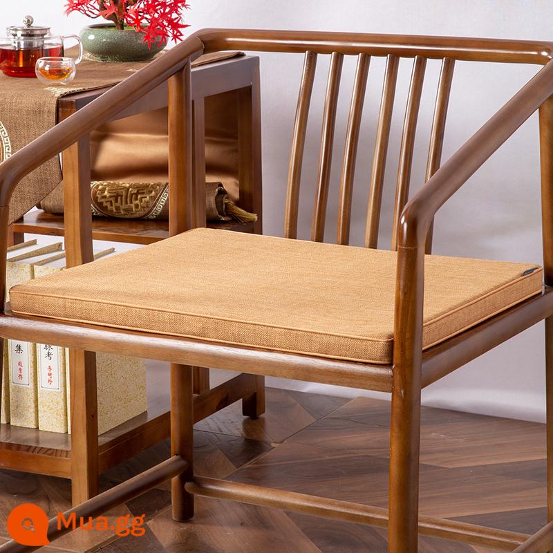 Ghế vòng tròn của Trung Quốc -Phong cách áo sơ mi Gahogany Tea Bàn Sofa Hat chính thức Ghế Tai Master Ghế Padding Solid Wood Fart Ghế Ghế đệm - Dệt trơn - màu be [mẫu chống nước nâng cấp] [cạnh ba chiều]