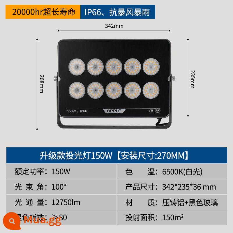 Op Lighting Đèn pha LED siêu sáng ngoài trời không thấm nước ánh sáng ngoài trời đèn pha công trường đèn pha 30 watt 100 watt - [Đèn LED-150W-Trắng nâng cấp] Chống bão, độ sáng cao và tiết kiệm năng lượng