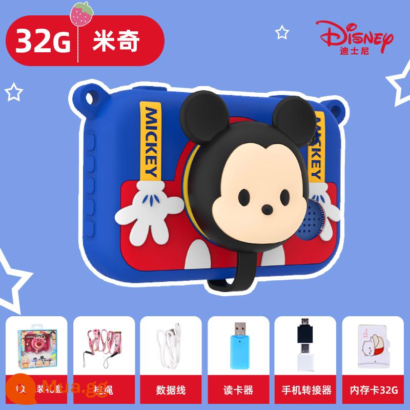 Máy ảnh kỹ thuật số Disney Strawberry Bear dành cho trẻ em có thể chụp ảnh bé trai và bé gái Douyin lưới HD nhỏ bằng một mắt màu đỏ - [Khuyến nghị quà tặng] Songsong Mickey 32G (đèn flash màn hình lớn 3,5 inch)