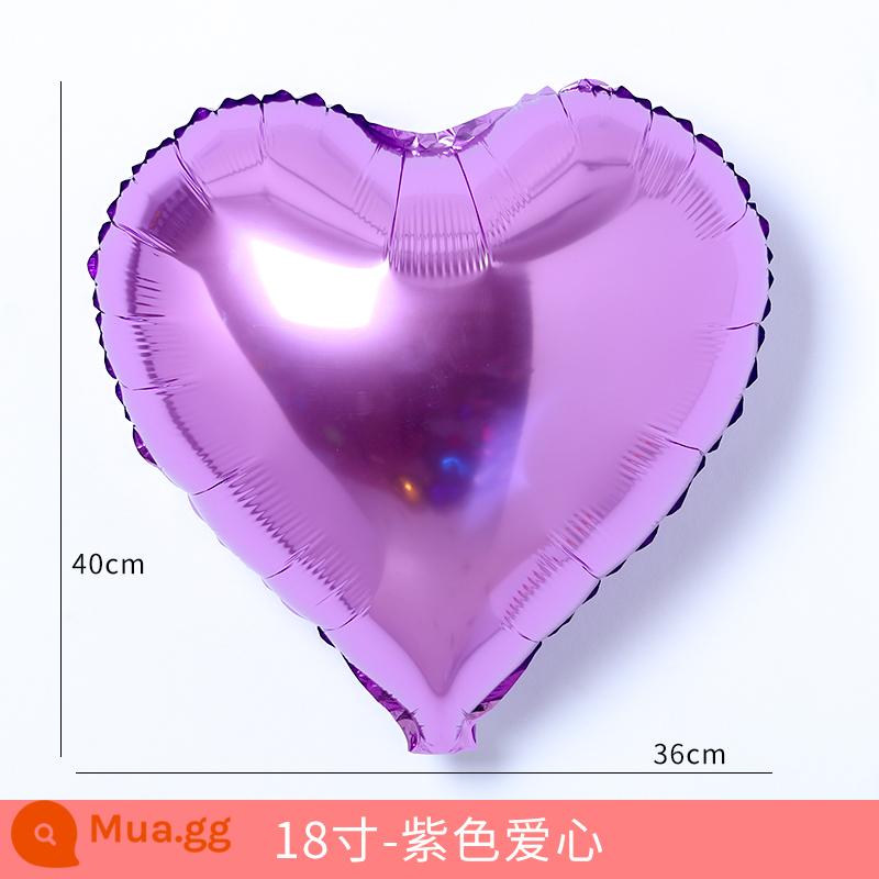 18 inch tình yêu màng nhôm hình trái tim bong bóng trang trí tiệc sinh nhật đám cưới lãng mạn đám cưới phòng mới bố trí cảnh - 18 inch-Trái tim tím