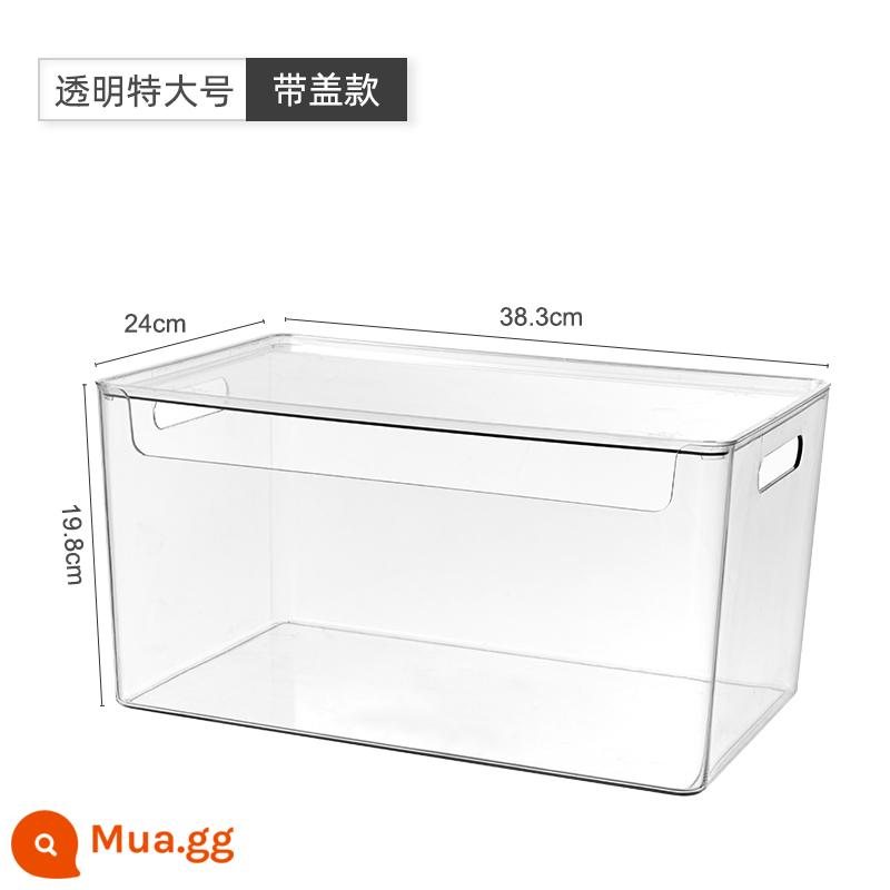 Máy Tính Để Bàn Hộp Bảo Quản Trong Suốt Mặt Nạ Mỹ Phẩm Hoàn Thiện Hộp Acrylic Giỏ Đựng Đồ Ăn Gia Đình Nhà Bếp Đồ Lặt Vặt Hộp Bảo Quản - Trong suốt cực lớn (có nắp)