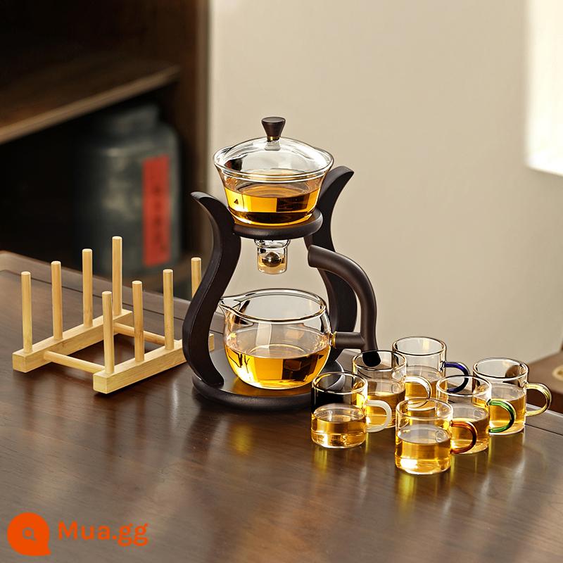 Thủy tinh bán đồ uống bán trà nhóm kết hợp những người lười biếng với ấm trà Bubbot Tea Tea Cup - Bộ trà tự động 2Yaoyue + cốc sáu màu + giá đỡ cốc (miễn phí)