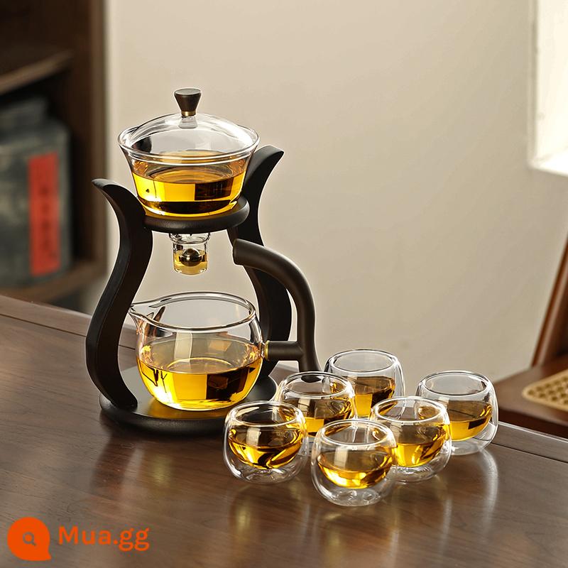 Thủy tinh bán đồ uống bán trà nhóm kết hợp những người lười biếng với ấm trà Bubbot Tea Tea Cup - Bộ trà tự động 4 tháng + 6 cốc denier [chống bỏng 2 lớp]