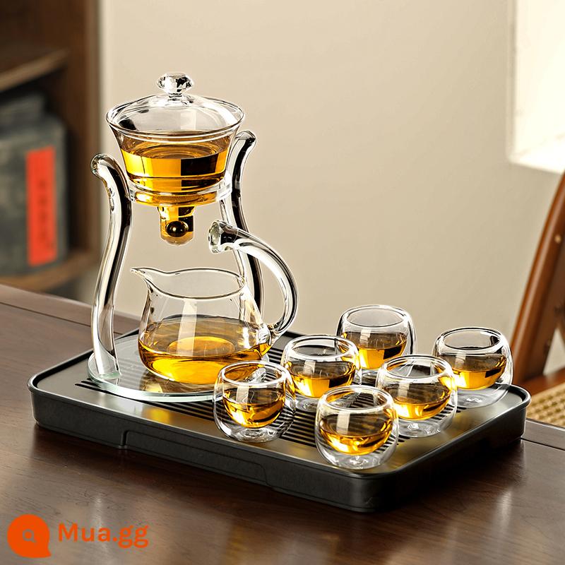 Thủy tinh bán đồ uống bán trà nhóm kết hợp những người lười biếng với ấm trà Bubbot Tea Tea Cup - Bộ trà trái tim đại dương 21 + 6 ly đôi + khay trà bóng thưa