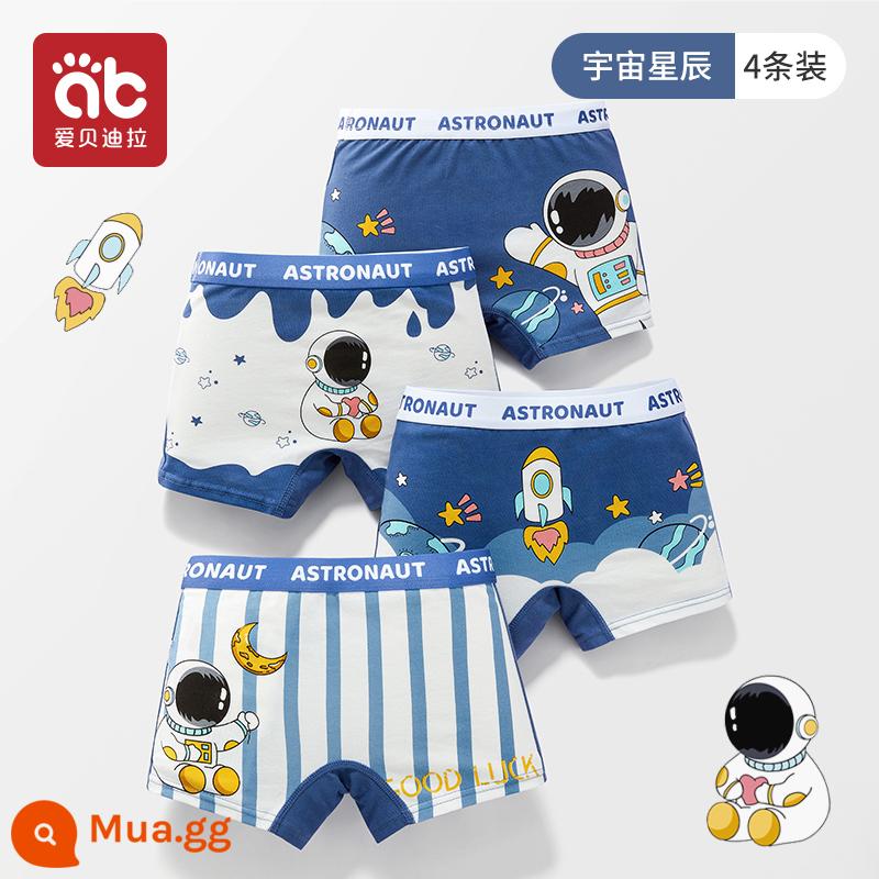 Quần lót bé trai, quần đùi trẻ em cotton nguyên chất, 100% cotton, quần đùi bé trai big size an toàn không pp - Gói vũ trụ-4