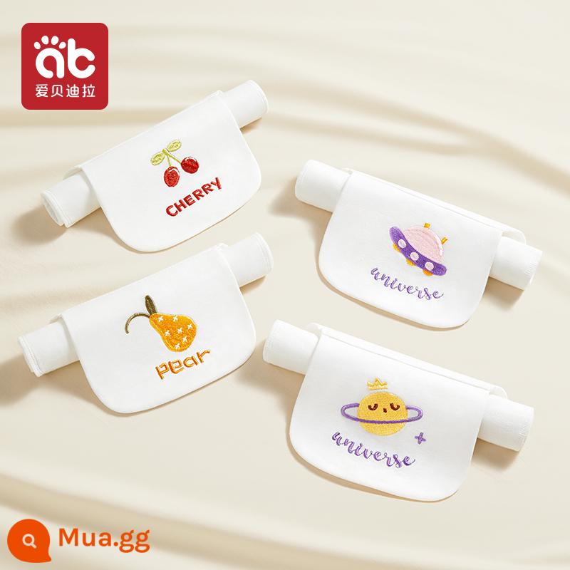 Khăn thấm mồ hôi cotton cho trẻ sơ sinh khăn thấm mồ hôi mẫu giáo bé tấm lót lưng full cotton khổ lớn thêu tên Hán bé trai bé gái - 4 gói chải kỹ loại A-Eureka Graffiti [6 lớp]