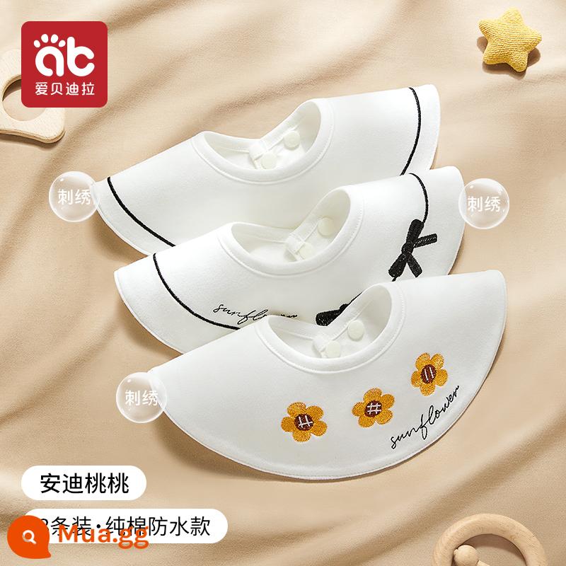 Yếm cotton cho bé sơ sinh 0-3 tháng khăn nước bọt cho bé không thấm nước nhổ sữa miếng lót yếm nhỏ bé trai và bé gái yếm 6 - 3 gói-Andi Taotao [không thấm nước và thoáng khí]