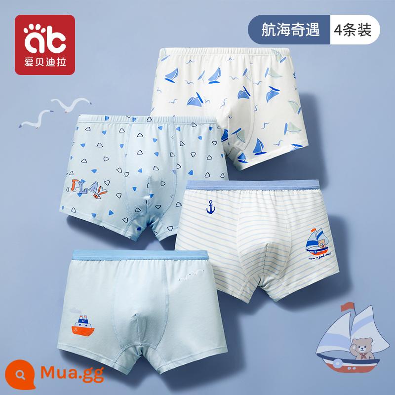 Quần lót bé trai, quần đùi trẻ em cotton nguyên chất, 100% cotton, quần đùi bé trai big size an toàn không pp - Gói Phiêu lưu Hàng hải-4