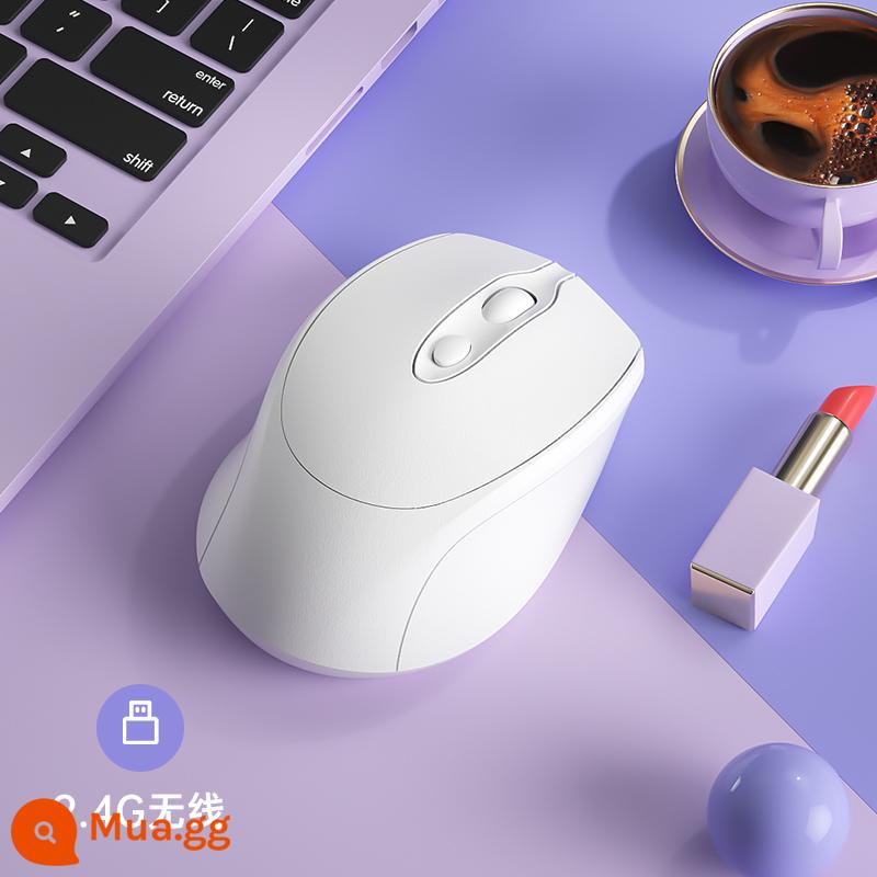 Honor/Vinh Quang Notebook Chuột Không Dây Đa Năng Bluetooth Tắt Tiếng Sạc Bé Gái Chuột Văn Phòng Máy Tính Chế Độ Kép - [Snowy White] Phiên bản không dây 2.4G★Sạc yên tĩnh→Bàn di chuột miễn phí