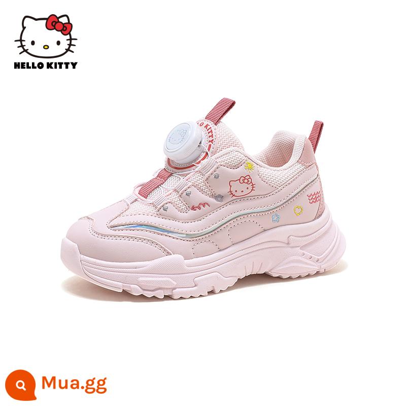 Giày trẻ em hellokitty, giày thể thao nhung bé gái, giày cotton trẻ em thu đông mới, giày bố bé gái, đế mềm - Hồng 2024 hàng mới về mùa xuân