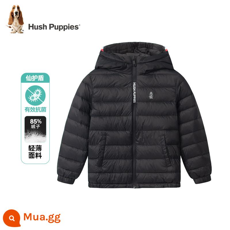 Hush Puppies Quần Áo Trẻ Em Áo Khoác Trẻ Em Mùa Thu Đông 2023 Mới Bé Trai Fairy Shield Áo Khoác Kháng Khuẩn Bé Gái Lông Vũ Nhẹ - Diamond Black CR531 [Dòng nhẹ kháng khuẩn]