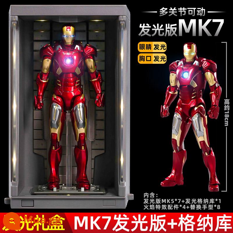 Zhongdong mk50 Iron Man đồ chơi mô hình Marvel Avengers 3 con rối cậu bé mô hình trang trí 7 Mark 85 - Sản phẩm mới〖Bộ hộp quà chiếu sáng〗MK7 Iron Man + Gnaku