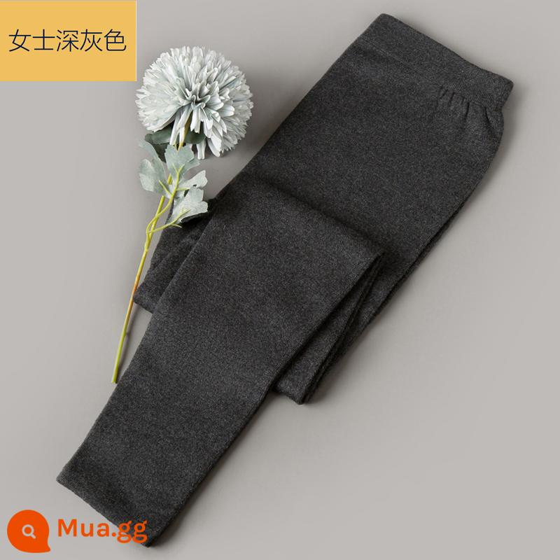 Ordos thành phố thu đông Quần len nguyên chất 100% cho nam, quần cashmere dày dặn cho phụ nữ trung niên và lớn tuổi, quần len ấm áp cho nam - Màu xám đen nữ (phiên bản mỏng)