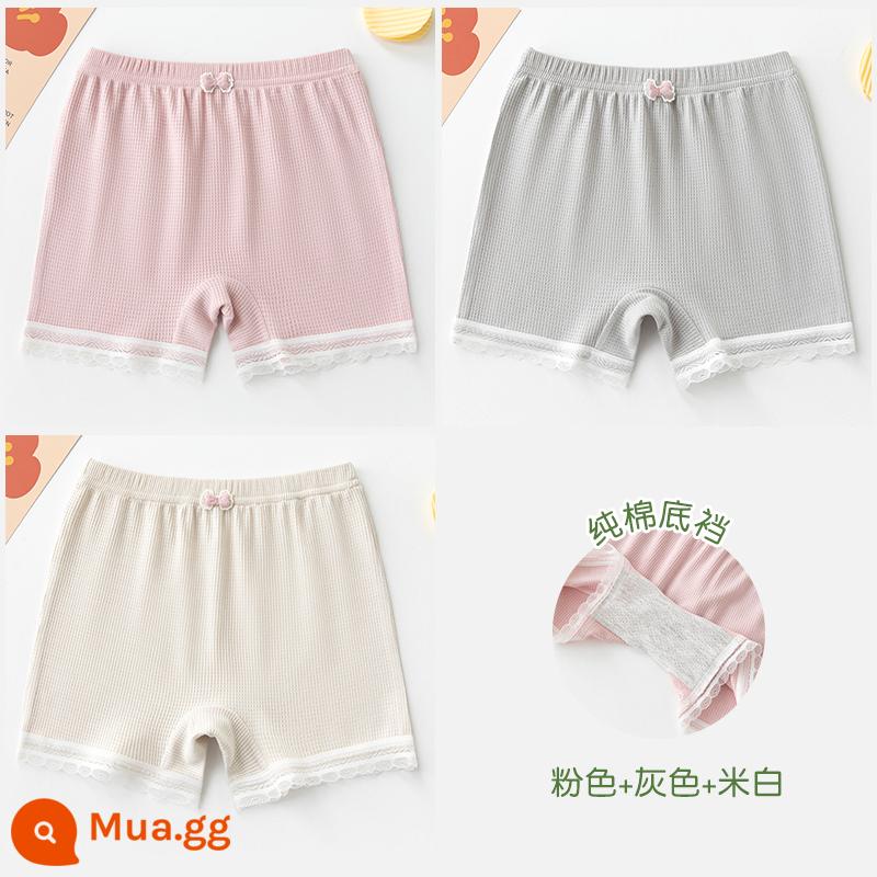 Quần trẻ em chống ánh sáng an toàn mùa hè bé gái boxer bảo hiểm quần lót bé gái mỏng phần quần đùi bé gái quần bên trong - Ba gói màu hồng + xám + trắng nhạt [mềm mại và thân thiện với làn da]