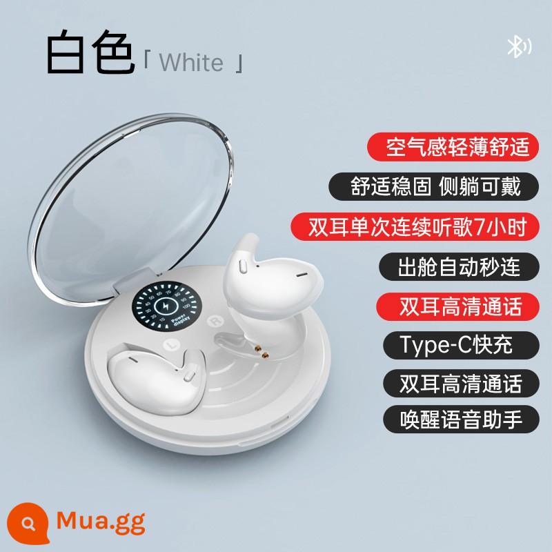 Tai nghe bluetooth không dây mới 2022 thời lượng pin siêu dài mini nhỏ giảm tiếng ồn hai bên thể thao chạy bộ nam nữ - Màu trắng [Mỏng và nhẹ, âm thanh Hifi sạc Type-C trên tai]