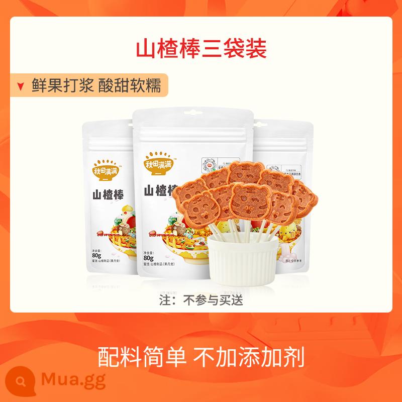 Akita đầy kẹo táo gai đồ ăn nhẹ cho trẻ em không có chất phụ gia, miễn phí công thức nấu ăn không cần thiết cho trẻ sơ sinh 1 tuổi và trẻ nhỏ - Thanh táo gai hương vị nguyên bản 3 túi