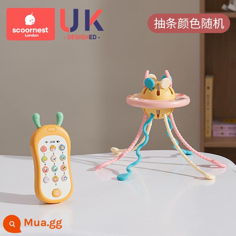 Kechao Baby Đồ Chơi Xếp Hình Hand Fine UFO Lalale 3 Xếp Hình Cho Bé 0-1 Tuổi Giáo Dục Sớm 6 Tháng - Điện thoại nghe nhạc Gamilok A1+ (Xili vàng) đi kèm tuốc nơ vít chống xích + pin