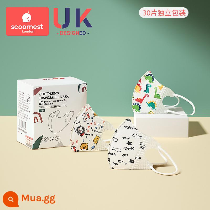 Kecha baby mặt nạ trẻ em 3d ba chiều đặc biệt cho bé 0 đến tháng 6 1 tháng 12 đến 3 tuổi bịt tai bảo vệ miệng cho trẻ sơ sinh - Tokburn 30 viên (dành cho nam)