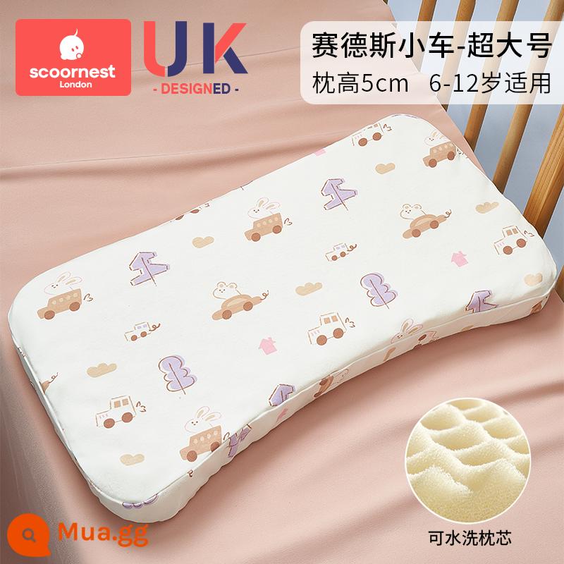 Gối silicone trẻ em Kechao cho tất cả các mùa 1 bé 2 Gối cao su cho bé 6 tháng 3 tuổi trở lên sữa mẫu giáo - Lõi gối giặt được [kháng khuẩn và chống mạt/6 tuổi-12 tuổi/gối cao 5cm] Thành Xe