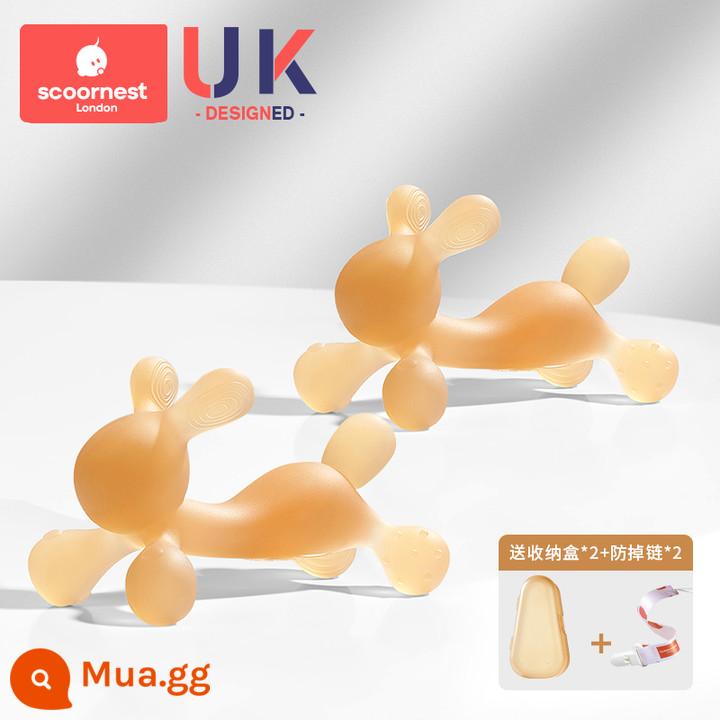 Kechao Răng Thỏ Fixer Răng Hàm Cho Bé Dính Thời Kỳ Mọc Răng Silicone Đồ Chơi Cắn Keo Có Thể Luộc Chống Ăn Tay Hiện Vật - [Kháng khuẩn Nano Bạc] Dụng cụ sửa răng thỏ*2